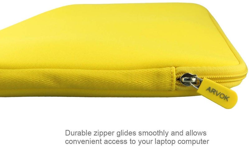 Arvok 11 11.6 12 Inch Laptop Sleeve Case for MacBook Air 12, Water-Resistant Neoprene Notebook Computer Tablet Sleeve, Carrying Bag Cover for Chromebook/HP/Dell/Lenovo/Asus/Acer, Yellow - Image 4